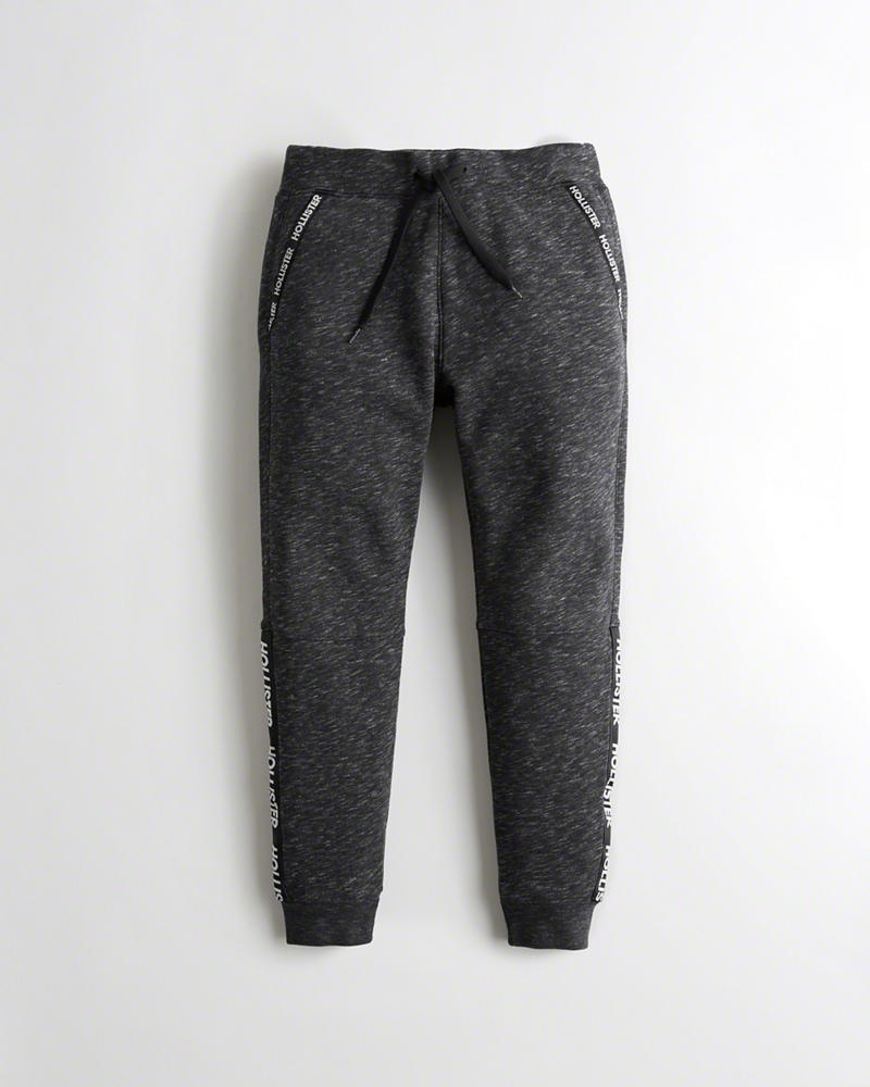 Pantaloni Sportivi Hollister Uomo Skinny Fleece Jogger Nere Italia (369GHKED)